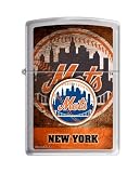 Zippo "New York Mets" MLB Logo Brushed Chrome Lighter, 5651