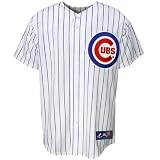MLB Chicago Cubs Youth Short Sleeve 6 Button Synthetic Replica Jersey (Wht/Royal Pinstrp, X-Large)