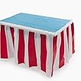 Fun Express Striped Table Skirt, Red/White