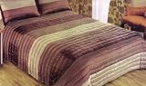 Click for more about Double Bed Hand Quilted Bedspread including Shams - Tirana - Chocolate - The Towel Company.