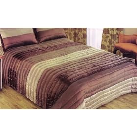 Double Bed Hand Quilted Bedspread including Shams - Tirana - Chocolate