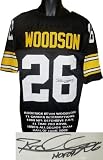 Rod Woodson Autographed/Hand Signed Pittsburgh Steelers Black Prostyle Jersey HOF 09 w/ Embroidered