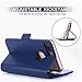 FYY [Genuine Leather Wallet Case for Apple iPhone 8 Plus 2017/iPhone 7 Plus 2016, Handmade Flip Folio Wallet Case with Kickstand Card Slots Magnetic Closure for iPhone 8 Plus/iPhone 7 Plus Navy