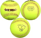 Trump&reg; MP-EVIL-Y Evil Sports 12 Inch Yellow Leather Cover Softball with Micro Cell Technology (Sold in Dozens)