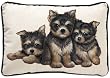 Fiddler's Elbow Yorkie Yorkshire Terrier Puppies Leslie Anderson Designer Decorative Dog Pillow