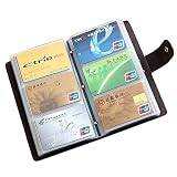 Boshiho® Leather Credit Card Holder Business ID Card Case Book Style 90 Count Name Card Holder Book (Black)