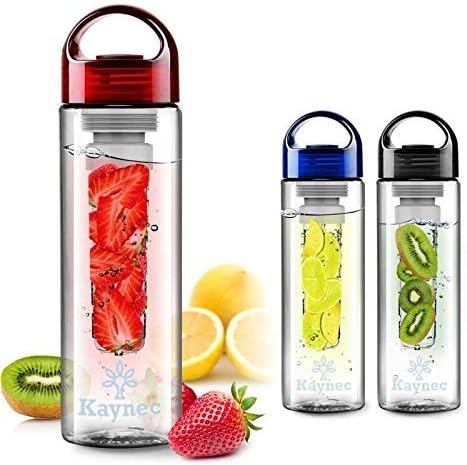 Fruit Infused Water Bottle (25oz) By Kaynec - Create Fresh, Healthy, Naturally Flavored Water with Ingredients YOU Select. The New Fun & Healthy Way to Enjoy Your Daily Water. Made with BPA-Free, Premium Tritan Material. [Easy Carrying Handle and Leak Proof] Get This Stylish Infuser Bottle and Start Living Healthy!