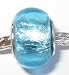 Murano Style Glass Silver Foil Lampwork Bead Fits Pandora Capri Blue, 14mm (1)