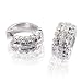18k White Gold Circle Hoop Huggies Diamond Earrings (D-E, SI, 0.62 carat)