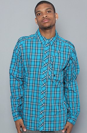Hot Air The Ground Control L/S Buttondown Shirt in Carribean Sea,Buttondown Shirts for Men