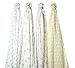 SwaddleDesigns Cotton Muslin Swaddle Blankets, Set of 4, SeaCrystal Woodland Fun