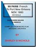 SS PARIS french TO NEW ORLEANS NOV. 1883