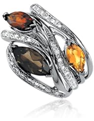 Multi Gem Marquise Ring in 14K White Gold