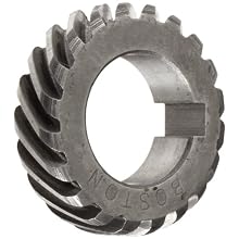 Boston Gear H2420R Plain Helical Gear, 45 Degree Helix, 14.5 Degree Pressure Angle, 0.500 Bore, 24 Pitch, 20 Teeth, Steel, RH