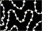 Clear Iridescent Diamond Shaped Beaded Christmas Garland 9'