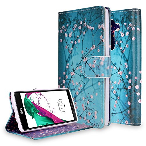 LG G Stylo / LG G Stylus (LS770) (G4 Note) Case, NageBee - Design Dual-Use Flip PU Leather Fold Wallet Pouch Case for LG G Stylo / LG G Stylus (LS770) (G4 Note) (Wallet Design Plum Blossom)