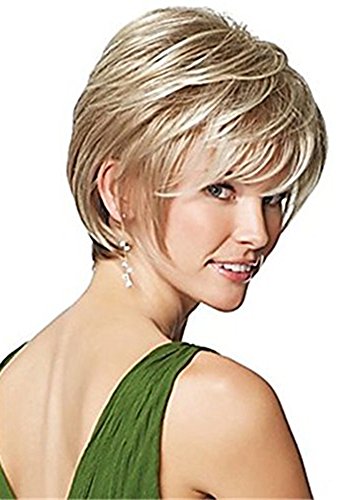 Diy-Wig Beautiful Brown Short Fluffy Full Hair Wigs for Elegant Women over 40 over 50
