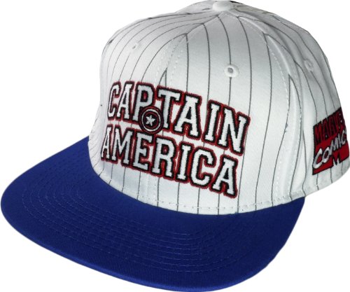  Captain America Mens White Snapback Baseball Hat