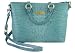 Brahmin Mini Alden Glossy Tote Style Handbag Crossbody Bag Shoulder Bag (Aqua)