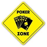 POKER ZONE -Sign- casino game card room gambling player