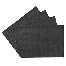Buy Benson Mills Allegro Faux Leather Placemat, Black, Set of 4 by Benson Mills