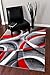 2305 Gray Black Red White Swirls 5'2 x7'2 Modern Abstract Area Rug Carpet