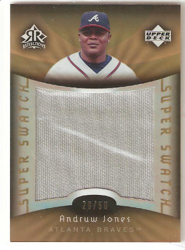 2005 Reflections Super Swatch AJ Andruw Jones Atlanta Braves (Piece of Authentic Game Used Jersey - Baseball Cards)