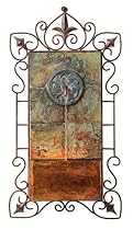 Faux Slate and Iron Leaf Medallion Wall Fountain