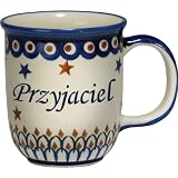 New Polish Pottery 12oz Mug - PRZYJACIEL, FRIEND (M)