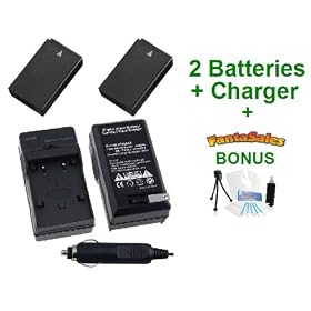 2-Pack Nikon EN-EL20 High-Capacity Replacement Batteries with Rapid Travel Charger for Nikon 1 J1 Digital Camera - UltraPro BONUS INCLUDED: Camera Cleaning Kit, Camera Screen Protector, Mini Travel Tripod