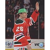 NHL Patrick Elias St Patty's Day Jersey Wave to the Crowd Vertical Autographed 8-by-10-Inch Photograph