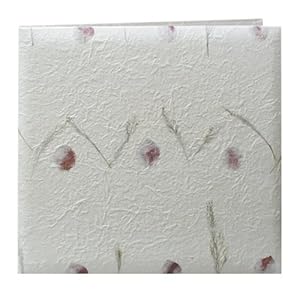 Pioneer 12 Inch by 12 Inch Postbound Textured Natural Mulberry Paper Cover Memory Book Rose Willow