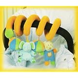 Orange Spiral Activity Wrap Unisex Baby Toy. Newborn Rattle Toy. Circus Collection.