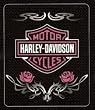Harley Davidson Rose Tattoo Fleece Blanket