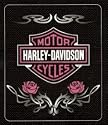 Harley Davidson Rose Tattoo Fleece Blanket