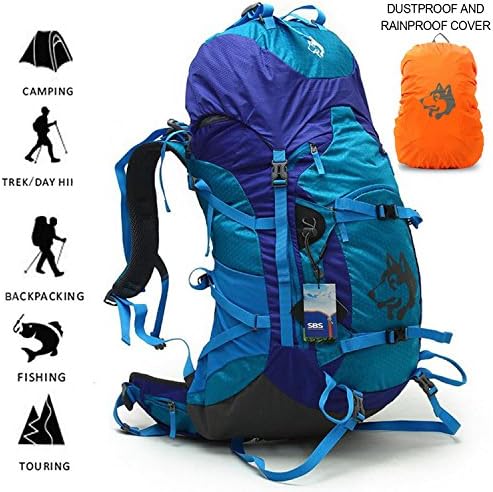 Soloom 55L Hiking backpack for Men Women Camping Internal Frame Backpack with Rain Cover