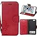 ACO-UINT iPhone SE 5s Wallet Case,iPhone 5s 5 SE Case,Premium Vintage Emboss Flower Leather Wallet Case,Folio Flip Book Magnetic Cover Strap Case for iPhone SE 5s 5 Wine Red