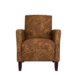 Handy Living 340C-PGP46-032 Belmont Transitional Arm Chair, Sienna Paisley Design