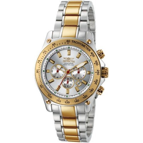 Invicta Speedway Two-Tone Silver Ceramic Dial Chrono Mens Watch - IN5230
