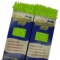 CleanAide Microfiber Complete Floor Mop Kit (Green, 2-Pack)