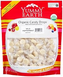 YummyEarth Organic Candy Drops, Wild Peppermint, 13-Ounce Pouches (Pack of 4)