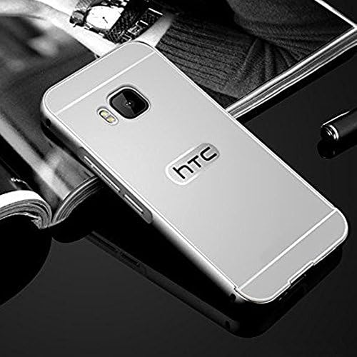 HTC One M9 Bumper case, Fast Jewelry® Premium [Shock Absorbent] Aluminum Metal Bumper Frame Case with Acrylic PC hard Back Plate Case Cover for HTC One M9 (Silver)