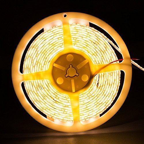 SUPERNIGHT DC12V 5M 16.4Ft Warm White 5050SMD 300LED Waterproof Flexible LED Light Strip lamp White Tape Version