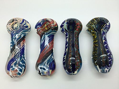 1 Multi-colored Dichro 4" Bubble pipe spoon shape Incense holder. Manufactured by Crystal rose, handmade Art pipe, inside color design