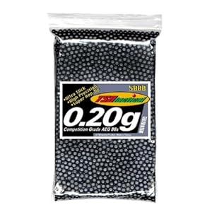 TSD Competition Grade 6mm plastic airsoft BBs, 0.20g, 5000 rds, black TSD Competition Grade 6mm plastic airsoft BBs, 0.20g, 5000 rds, black