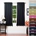Solid Thermal Insulated Blackout Curtain 63"L- 1 Set-BLACK