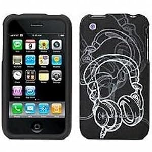 Speck Products Fitted2 Case for iPhone 3G, 3GS (Black and White Headphones Design)