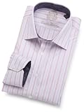 English Laundry Men's Long Sleeve Striped Woven Dress Shirt