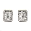 Earrings With Genuine Clean Diamonds Two tone Gold Length 15mm