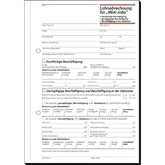 Sigel LO519 Lohnabrechnung f�r "Mini-Jobs", mit Blaupapier, A5, 50BL